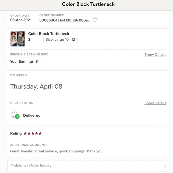 Color Block Turtleneck - Picture 5 of 5